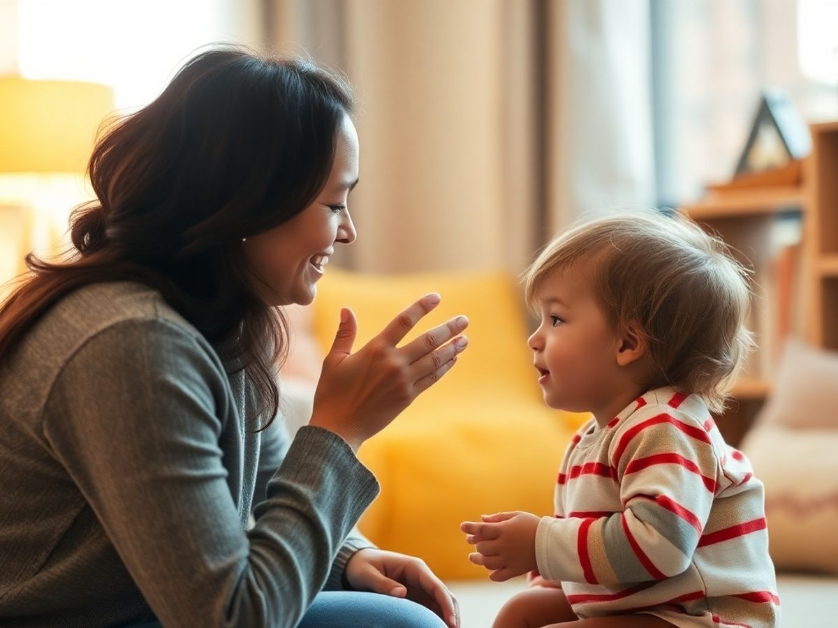 Părinte și copil discutând politicos într-un mediu cald.