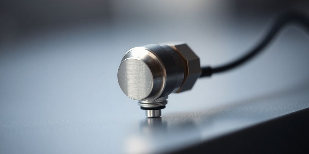 Pressure sensor with wires.