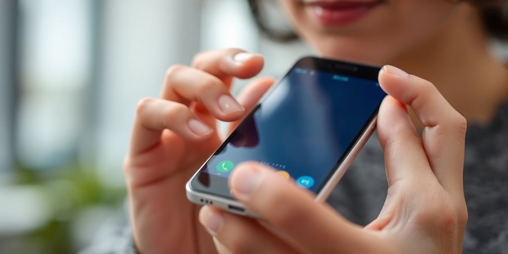 Pessoa testando smartphone usado antes da compra.
