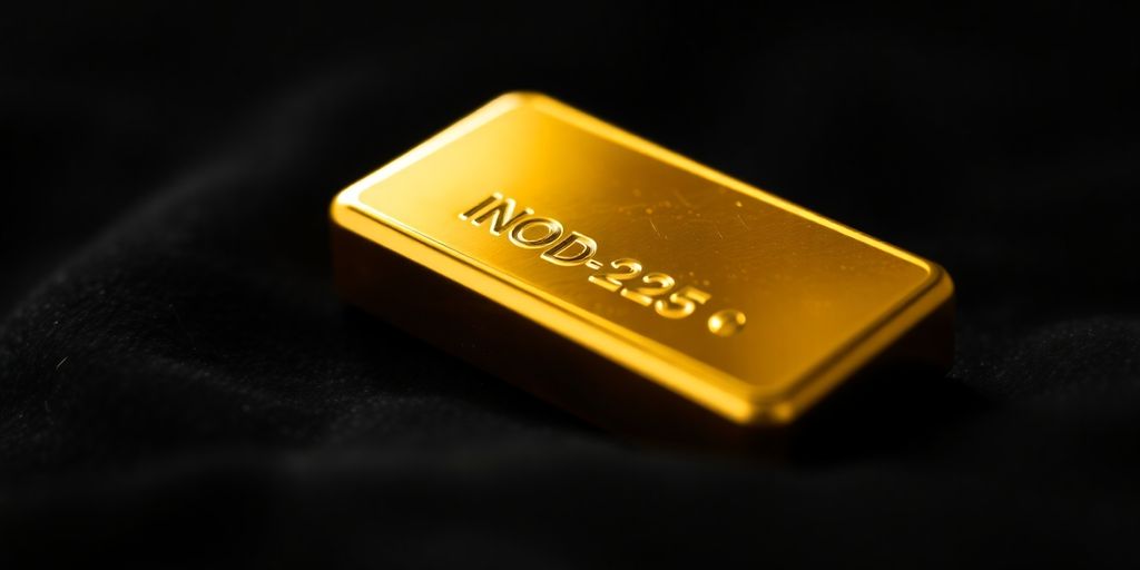 Un lingot d'or sur un fond sombre.