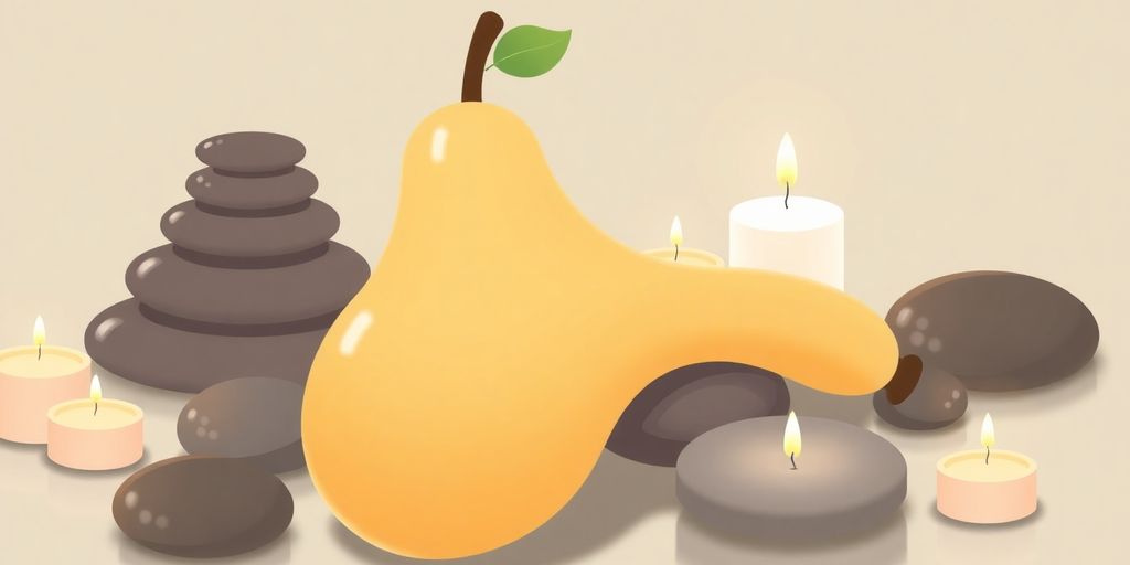 Armut şeklinde masaj aleti ve rahatlatıcı unsurlar.