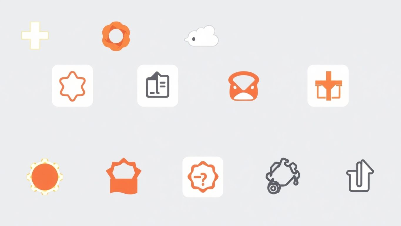 Moderne ikoner for firmalogoer i myke farger.