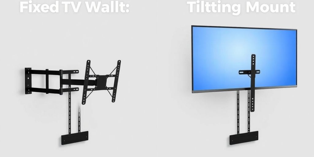 Fixed and tilting TV wall mounts side by side.