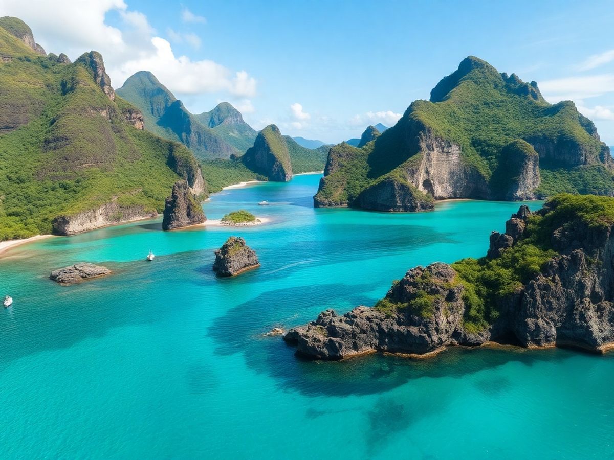 Stunning view of Komodo Island with turquoise waters.