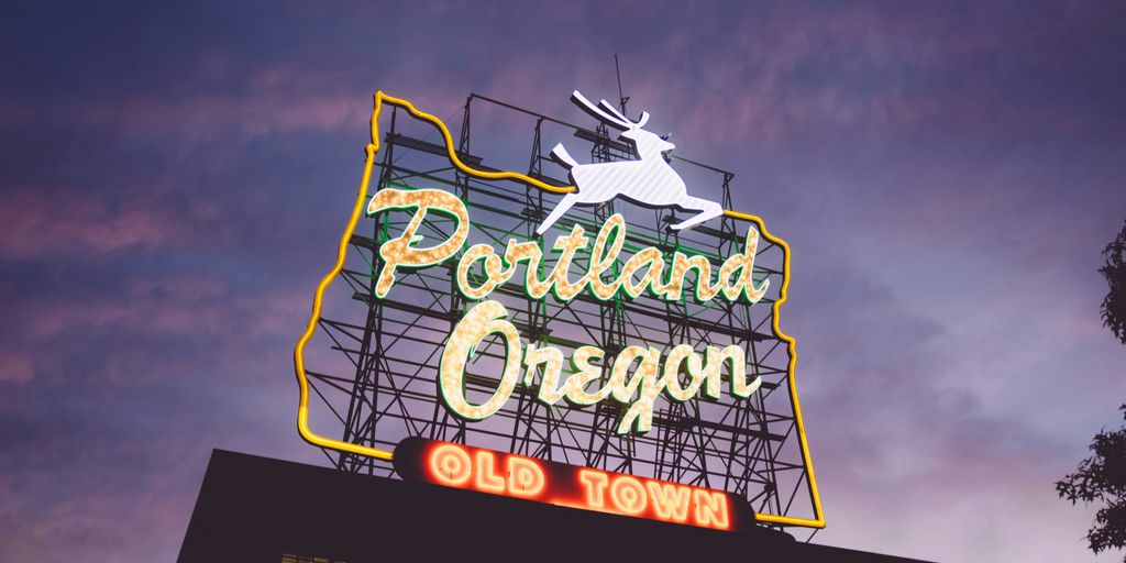 Portland Oregon Old Town neon signage during night time