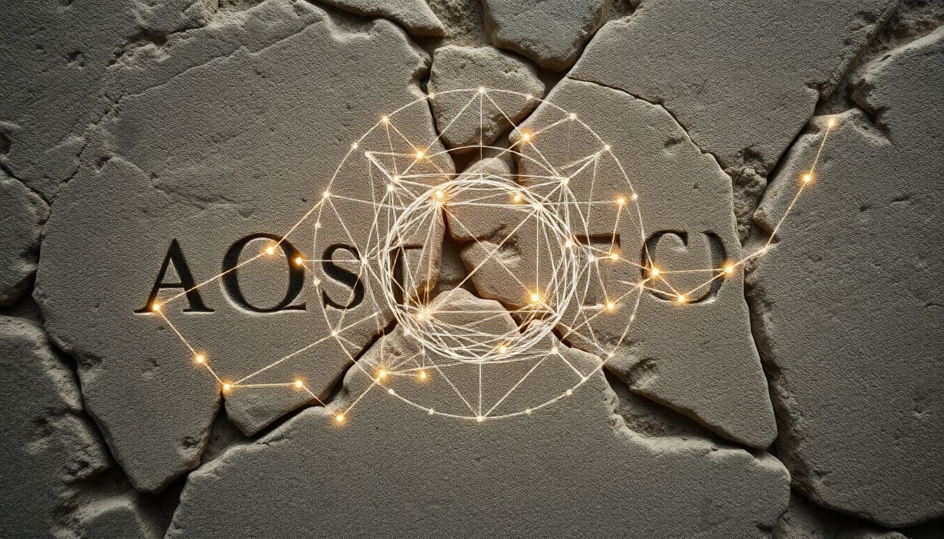 AI analyzing fragments of ancient Roman inscriptions.