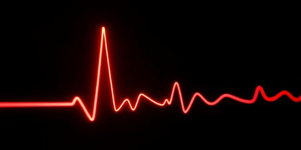 Heartbeat line with a prominent PVC spike.
