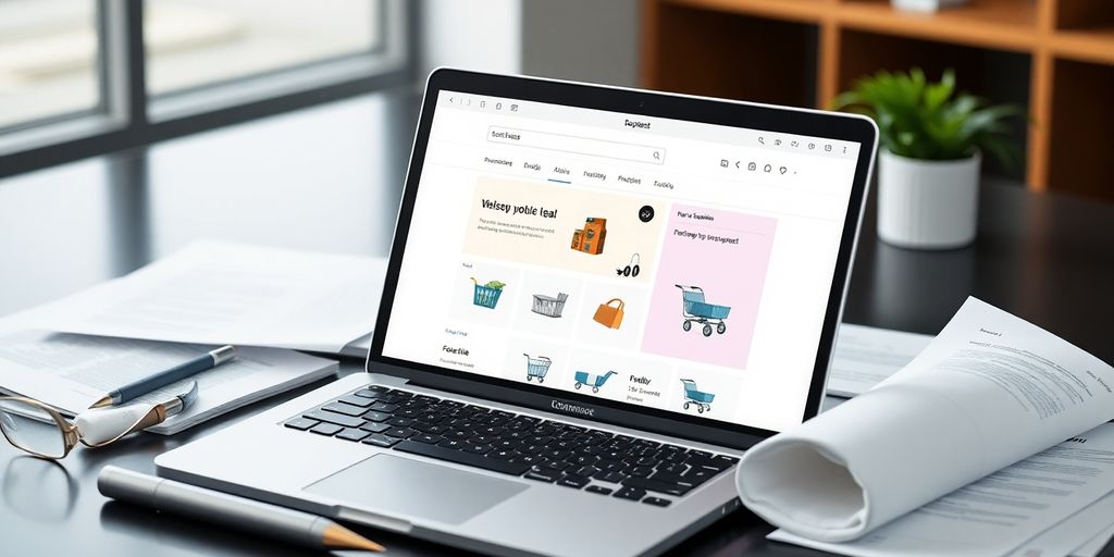 Professionele webshop met juridische documenten op een laptop.