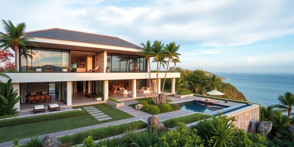 Luxury property with modern design and ocean views in Phuket.