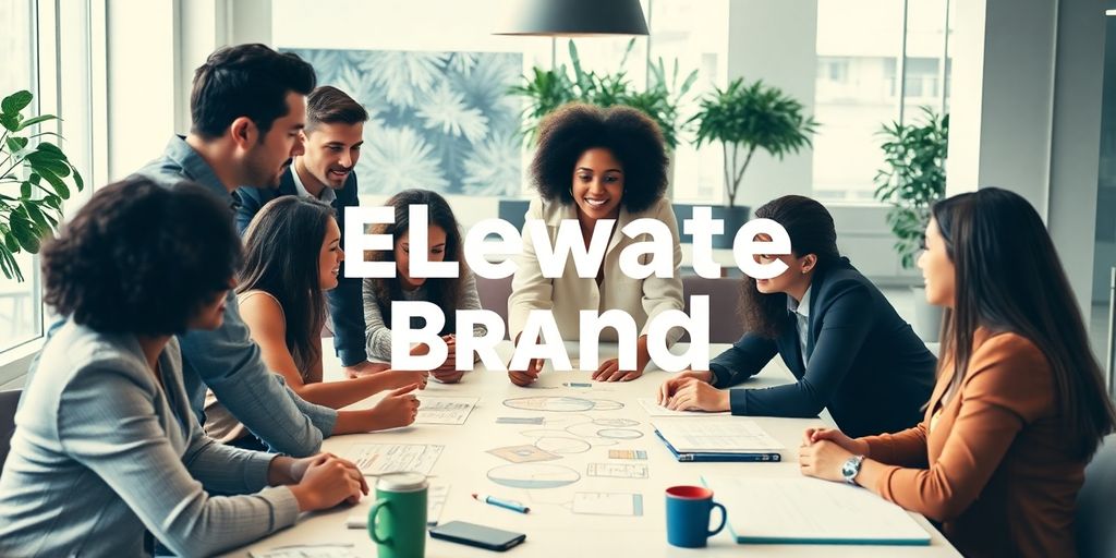 Group collaboration for effective brand strategy development.