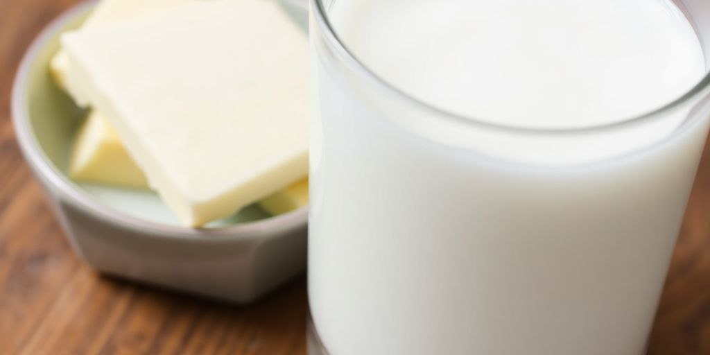 Butter and milk for heavy cream substitute recipe.