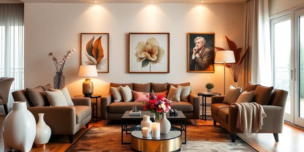 Artistic home decor for newlyweds' celebration.