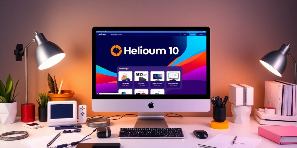 Computer screen showing Helium 10 interface in workspace.