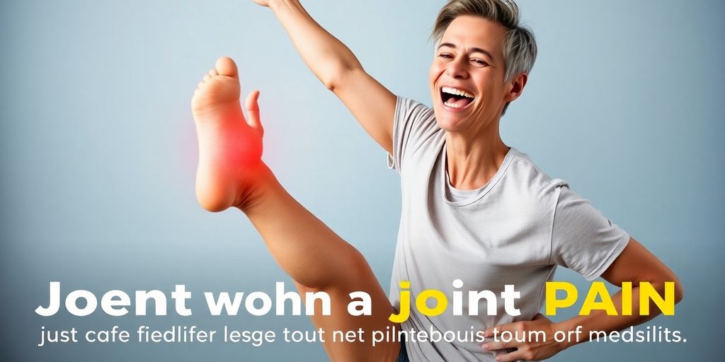 Person stretching leg, relieving joint pain.
