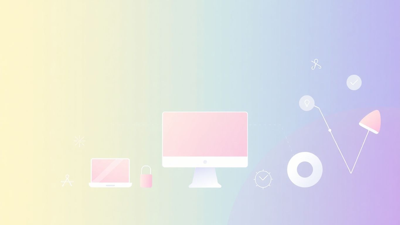 Moderne illustrasjon av webdesign med myke farger.