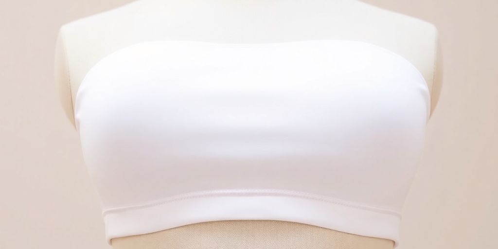 White strapless bra on a mannequin, smooth fabric.