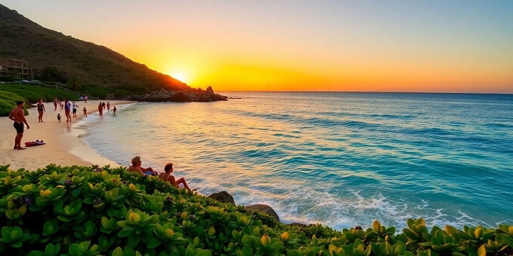 Beachfront view of Sandos Finisterra resort in Los Cabos.