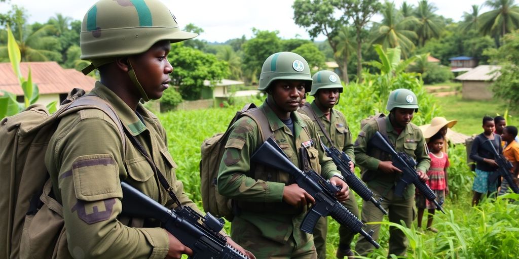 Forces rwandaises au Mozambique en mission humanitaire.