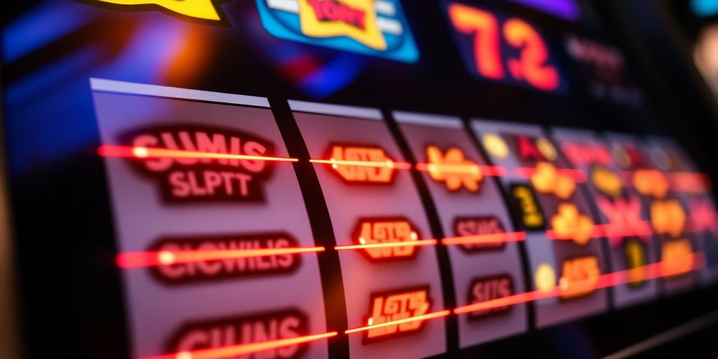 Slot machine paylines forming winning combinations.