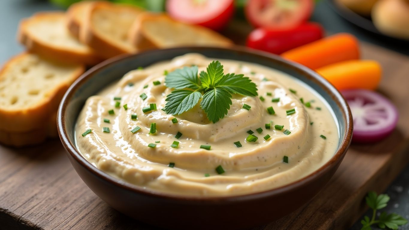 Bowl de maionese com atum e vegetais frescos.