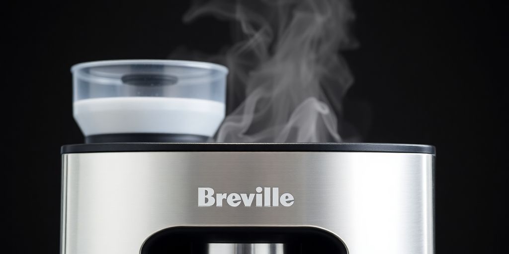 Breville espresso machine with steam wand.