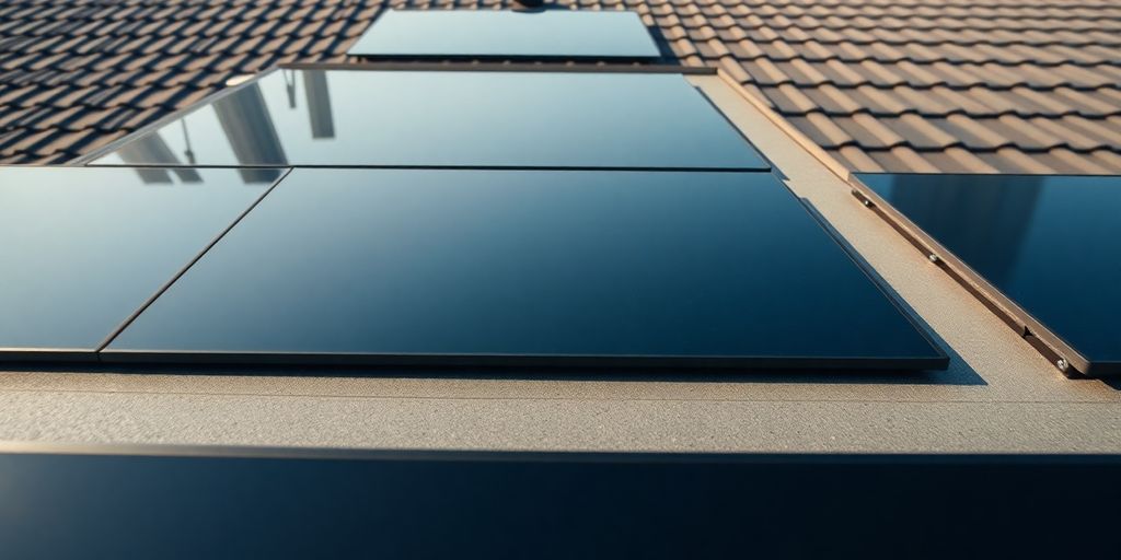 Panneau solaire intégré, toiture moderne, discrétion visuelle.