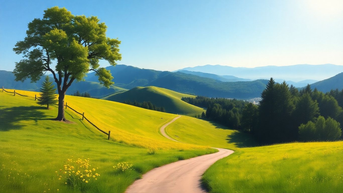 Landscape painting with depth and light