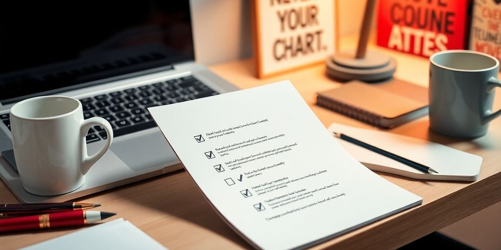 Vibrant workspace with checklist and productivity tools.