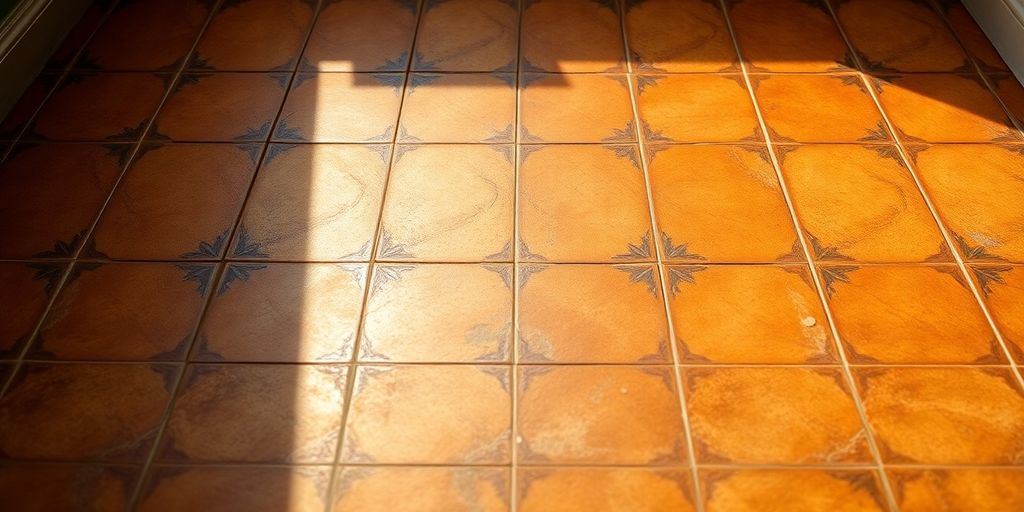 Intricate French tile floor pattern.