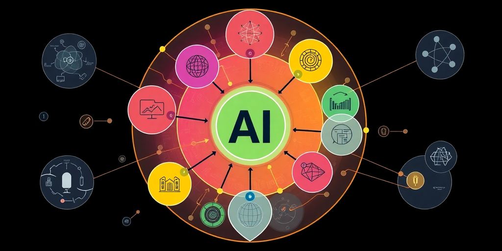 Diagrams and concept maps of visual AI technology.