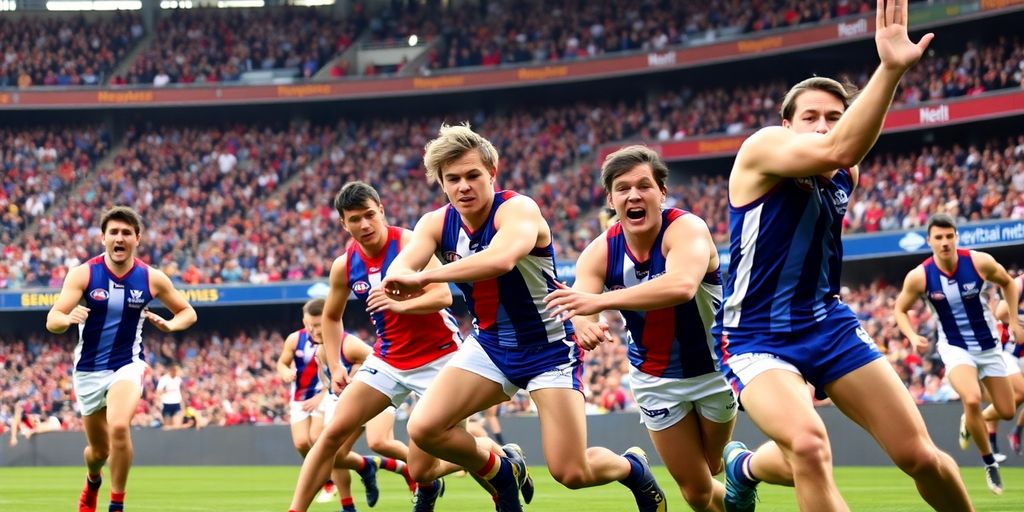 AFL players in action during a thrilling match.