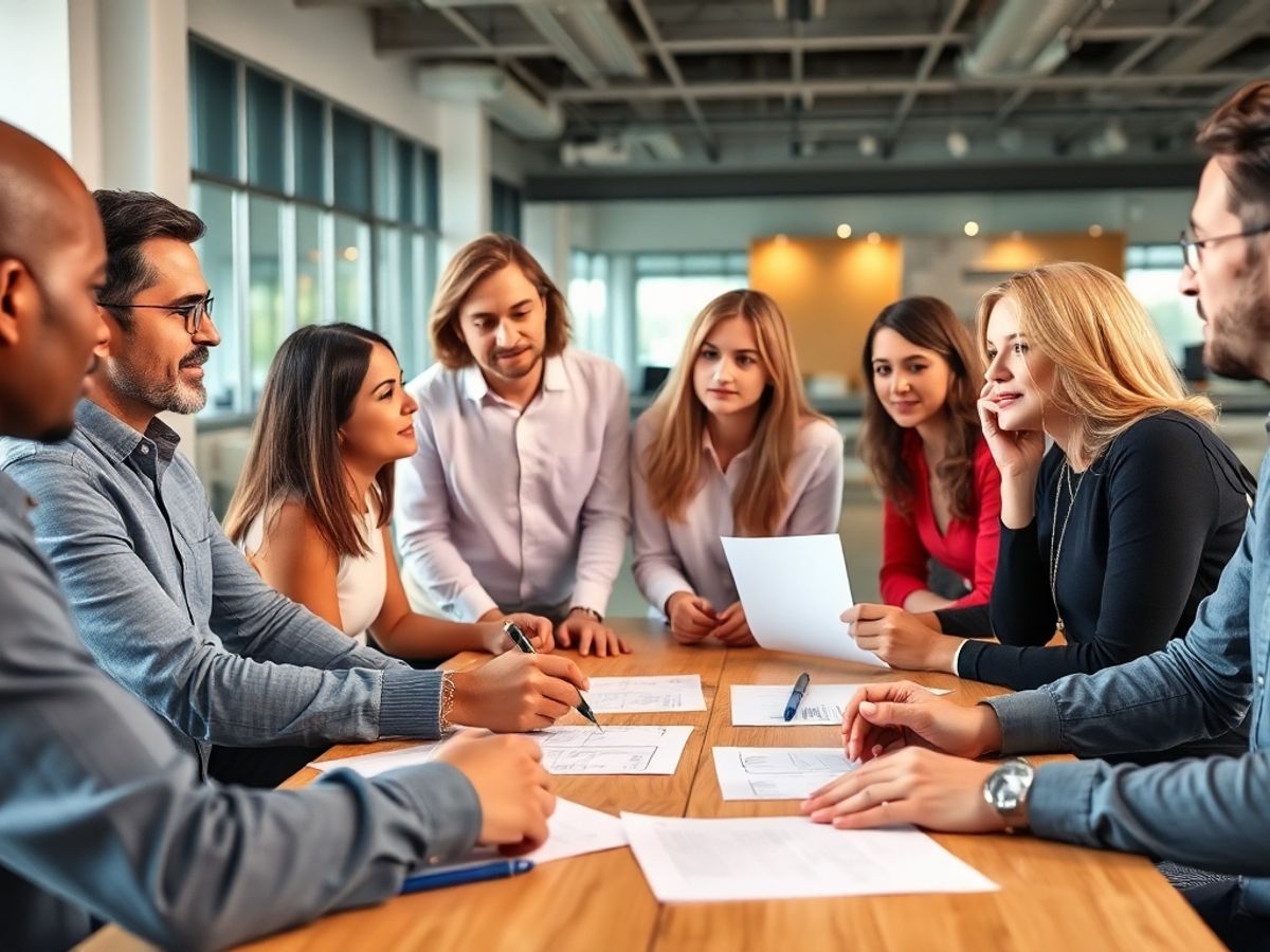 Oameni discutând despre contracte civile într-un birou.