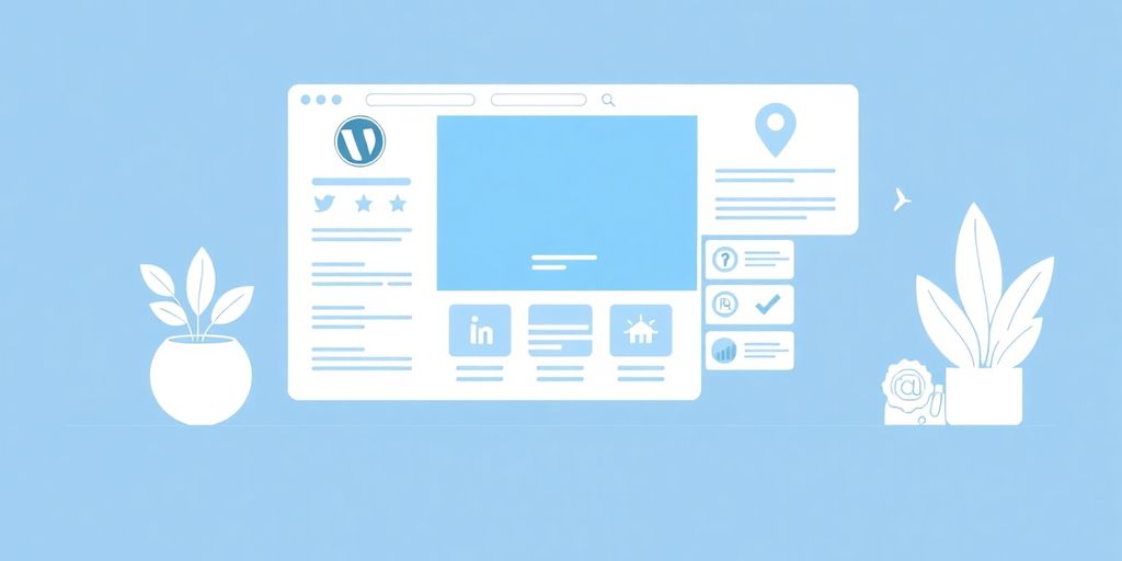 Minimalist illustration of a WordPress directory interface.