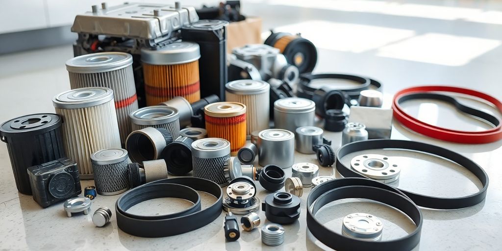 Toyota Hilux parts spread out.