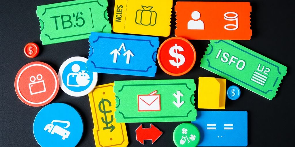 Ikony vstupenek a různých platebních metod.