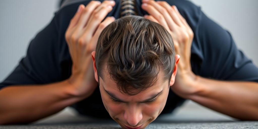 Cyclist performing the modified cobra stretch after a ride.