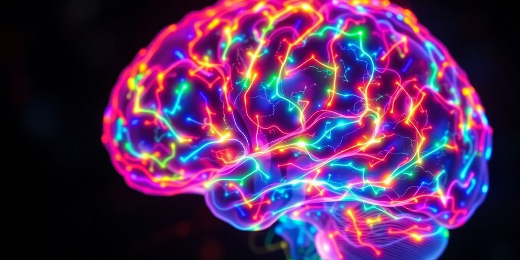 Brain scan highlighting active regions related to ADHD.