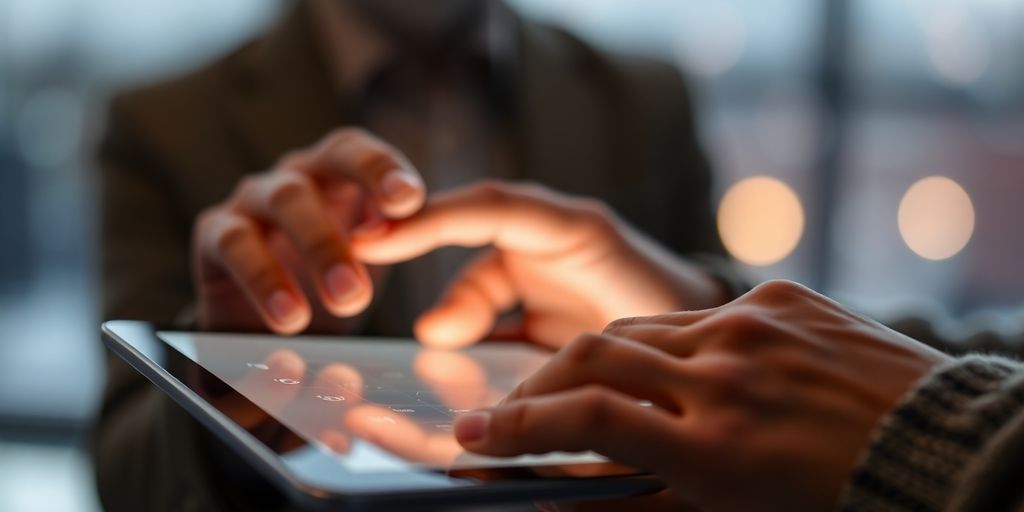 En person, der navigerer på en sikker digital platform