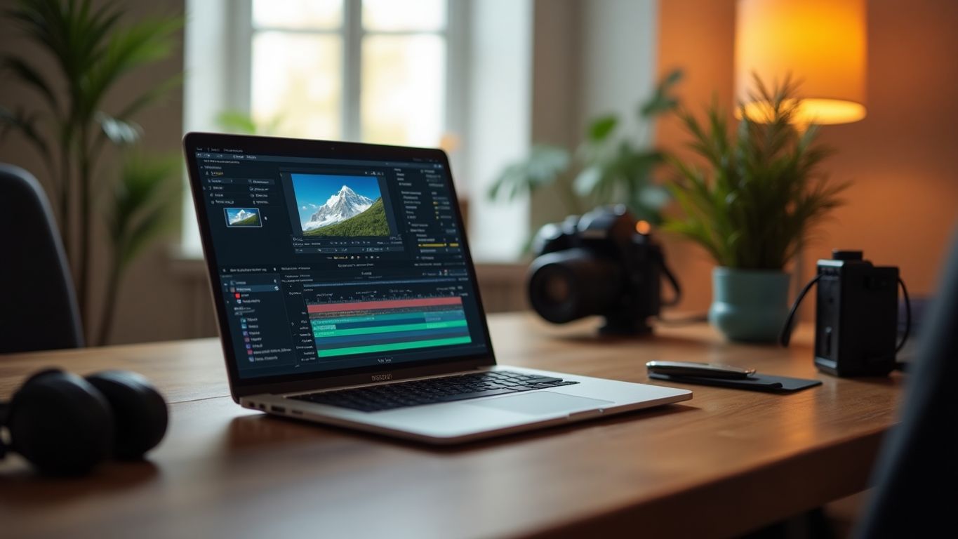 Beginner video editing workspace with DaVinci Resolve.