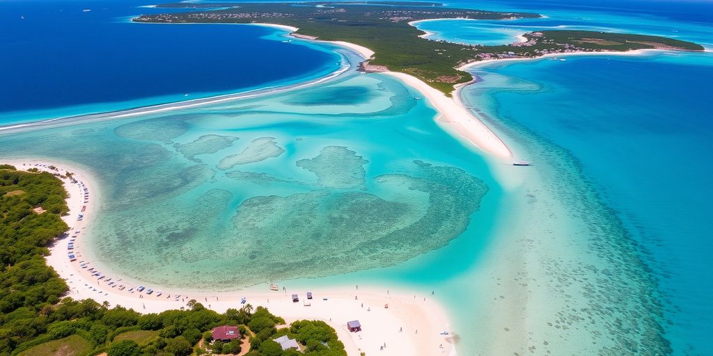 Luftaufnahme des Daaibooi Strandes in Curacao