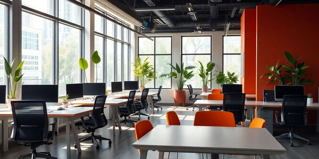 Bright modern office space with ergonomic furniture in Manila.