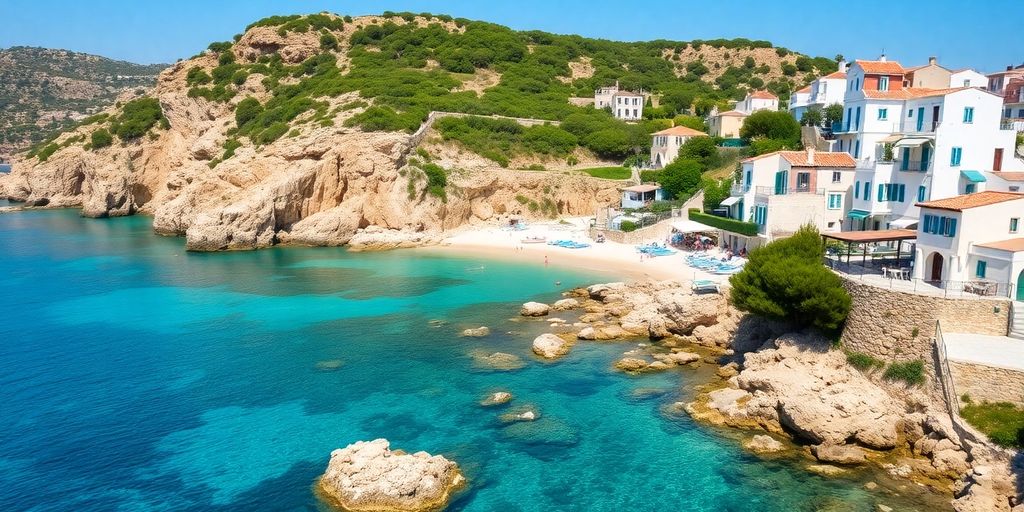 Küstenansicht von Apulien mit klaren Gewässern.