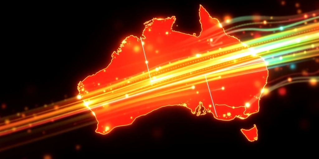 Australian downloading data stream connection.