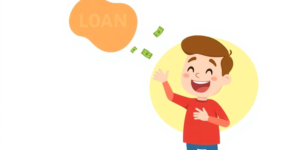 Person happily receiving a loan without collateral.