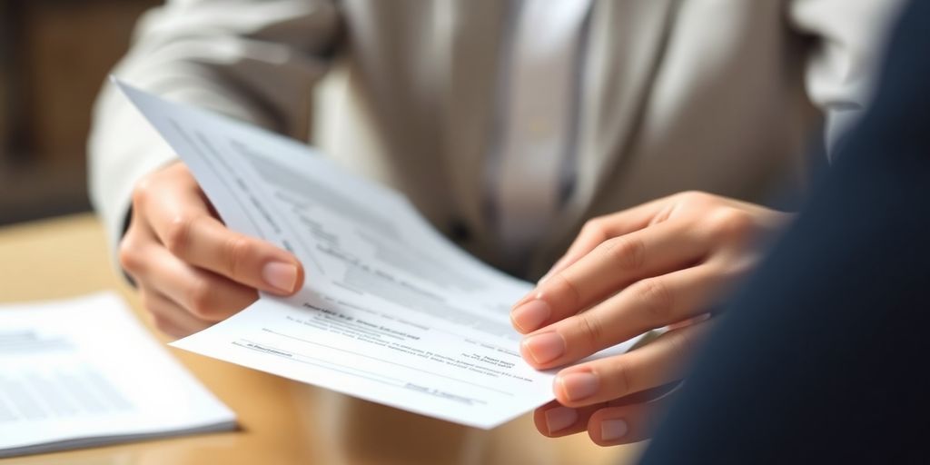 Well-dressed person holding a resume.
