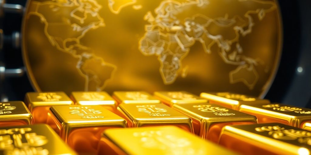Lingots d'or dans un coffre-fort, puissance monétaire des états.