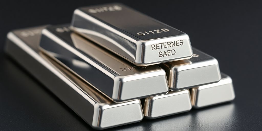 Lingots d'argent empilés