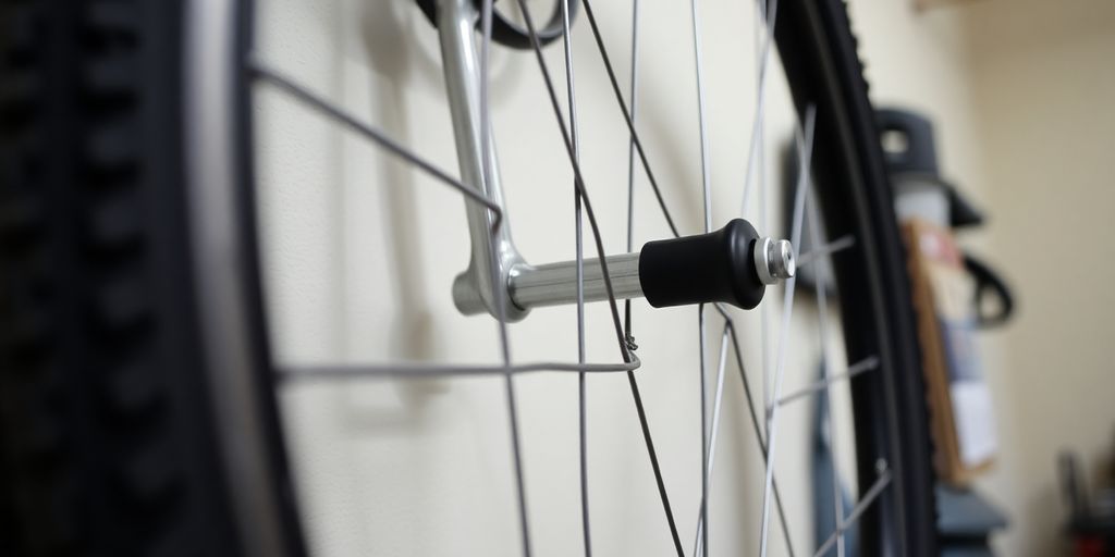 Bike tire hook storage