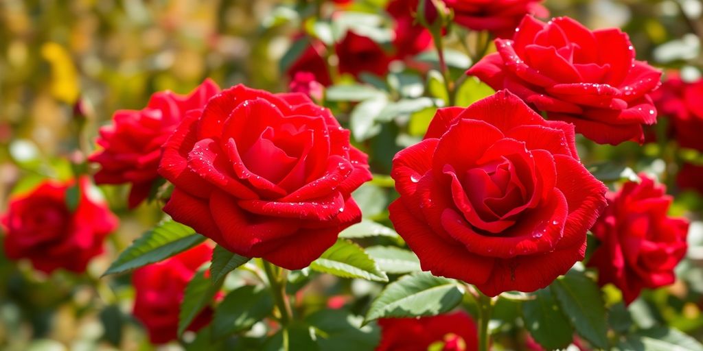 Gesunde Rose mit schöner Blüte im Herbst.