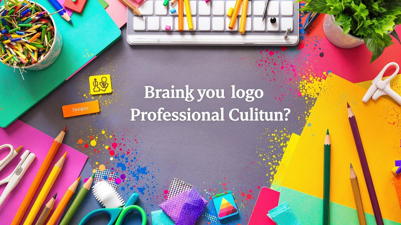 Illustrasjon av kreative verktøy for logo design.